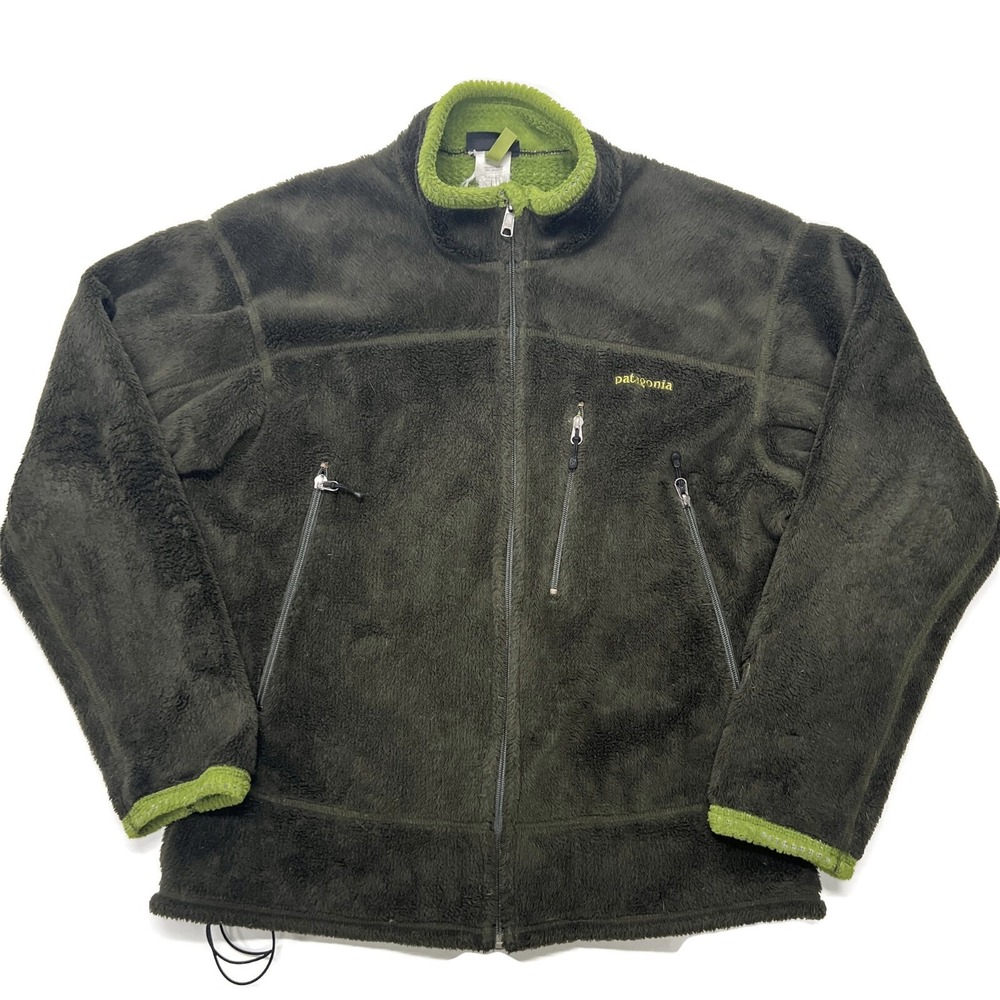 Vtg Patagonia Regulator R4 Polartec High Pile Fleece Jacket XL USA Zip Green